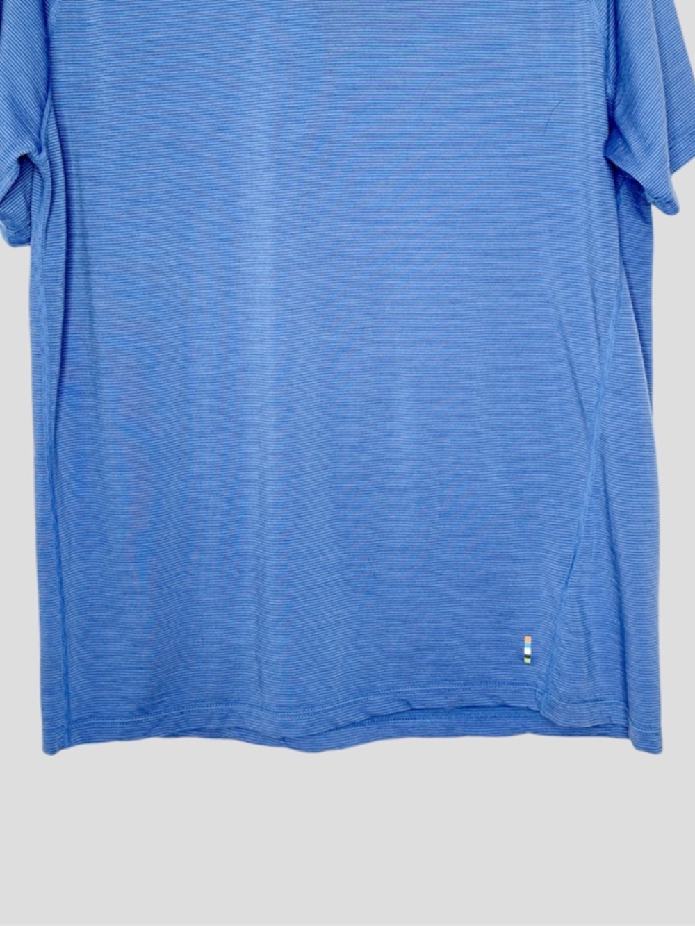 Smartwool 150 Merino Wool Striped T-Shirt Medium M Blue Gray Hiking Base Layer - Picture 5 of 14